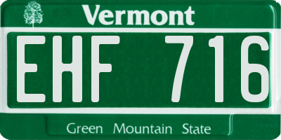 VT license plate EHF716