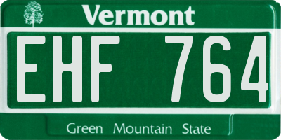 VT license plate EHF764