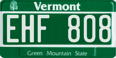VT license plate EHF808