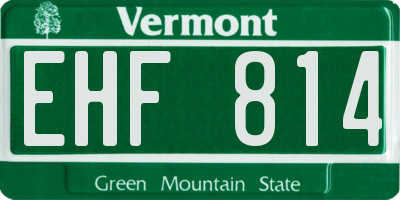 VT license plate EHF814