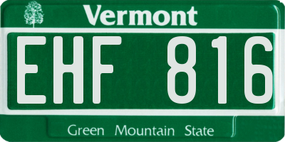 VT license plate EHF816