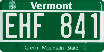 VT license plate EHF841