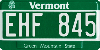 VT license plate EHF845