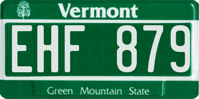 VT license plate EHF879