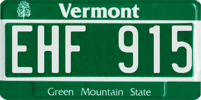 VT license plate EHF915