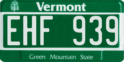 VT license plate EHF939