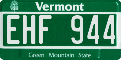 VT license plate EHF944