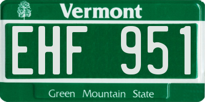 VT license plate EHF951
