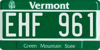 VT license plate EHF961