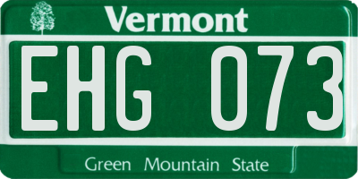 VT license plate EHG073