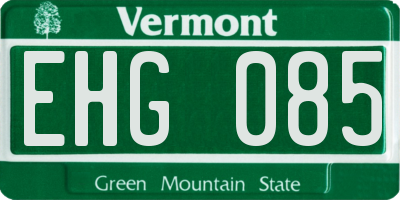 VT license plate EHG085