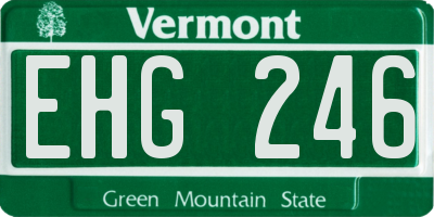 VT license plate EHG246