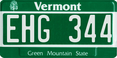 VT license plate EHG344