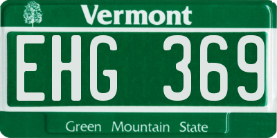 VT license plate EHG369