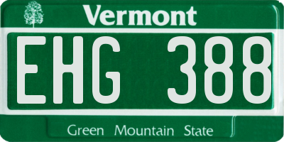 VT license plate EHG388
