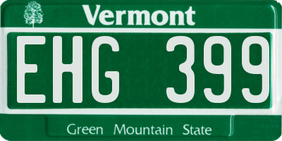 VT license plate EHG399