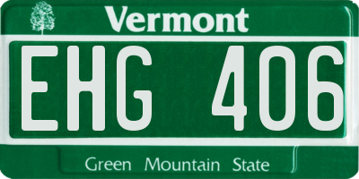 VT license plate EHG406