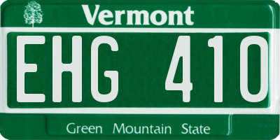 VT license plate EHG410