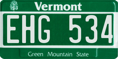 VT license plate EHG534