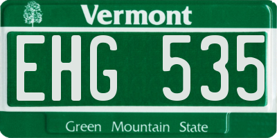 VT license plate EHG535