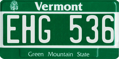 VT license plate EHG536