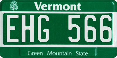 VT license plate EHG566