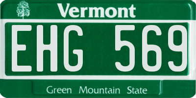 VT license plate EHG569