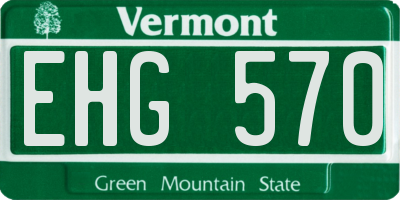 VT license plate EHG570