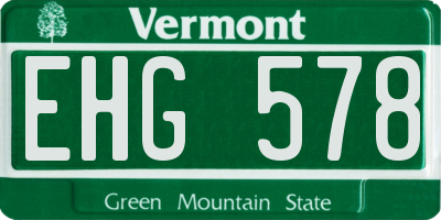VT license plate EHG578