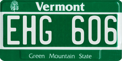 VT license plate EHG606