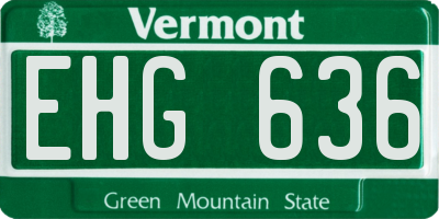 VT license plate EHG636