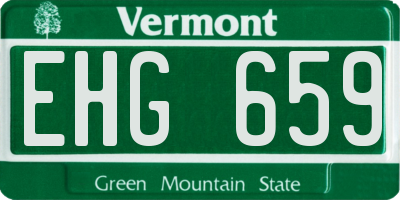VT license plate EHG659