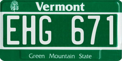 VT license plate EHG671