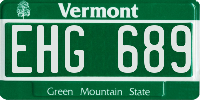 VT license plate EHG689