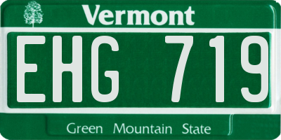 VT license plate EHG719