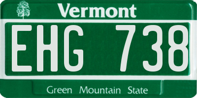 VT license plate EHG738