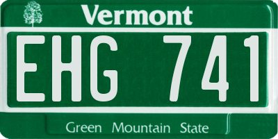 VT license plate EHG741