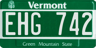 VT license plate EHG742