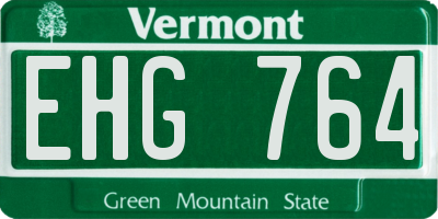 VT license plate EHG764