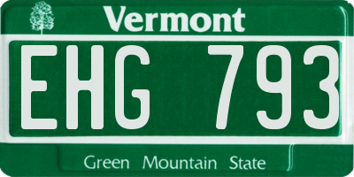 VT license plate EHG793