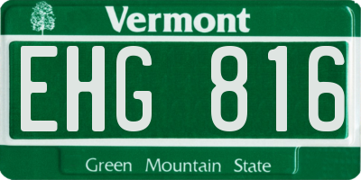VT license plate EHG816