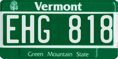 VT license plate EHG818