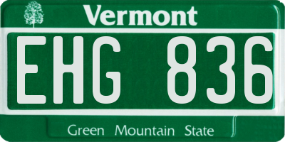 VT license plate EHG836