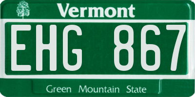 VT license plate EHG867