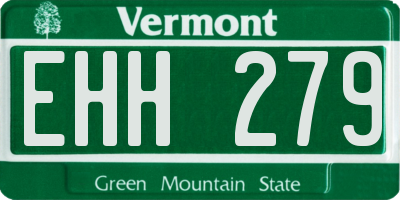 VT license plate EHH279
