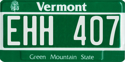 VT license plate EHH407