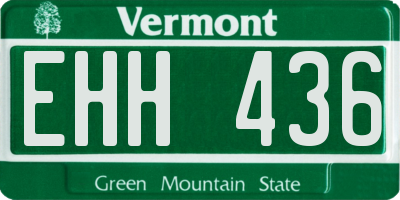 VT license plate EHH436