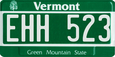VT license plate EHH523
