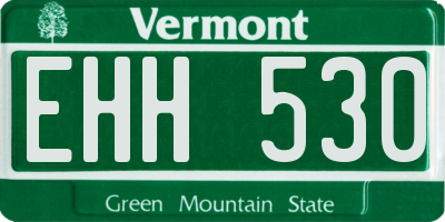 VT license plate EHH530