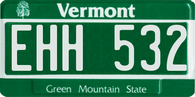 VT license plate EHH532